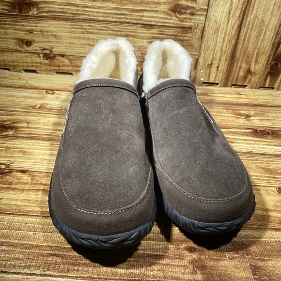 Acorn Suede   Fleece Lined Rambler Moccasins  Solid Brown  US 13 - Picture 3 of 8